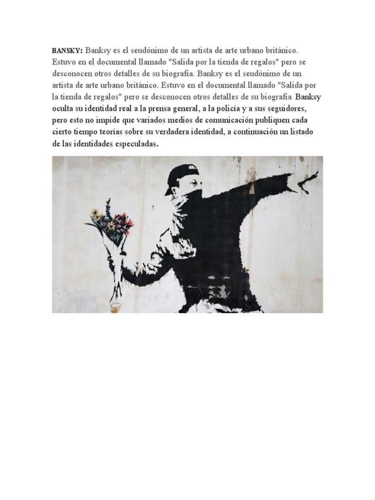 Biografía y misterio de Banksy | PDF