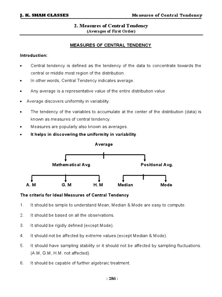 Understanding Measures of Central Tendency | PDF | Mean | Average
