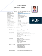 Curriculum Vitae Capangpangan, Rodulfo JR., Agbones Personal Data