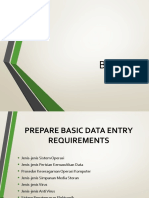 Prepare Basic Data Entry Requirement