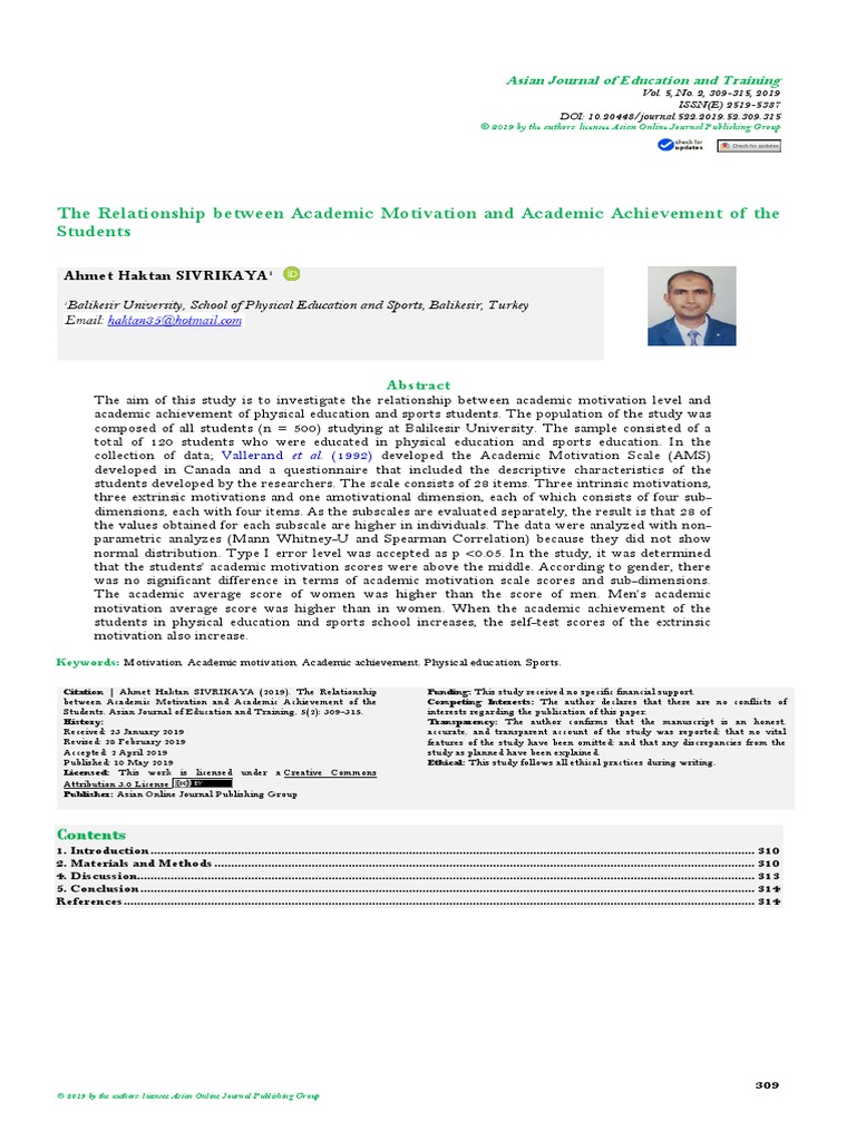 The Relationship Between Academic Motivation and Academic Achievement ...