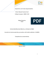 Guía de Actividades y Rúbrica de Evaluación - Unidad 2 - Tarea 4 - Exposición Oral, Texto Argumentativo.