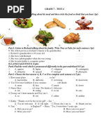 Grade 7 - Test 4 I. LISTENING (2pts)