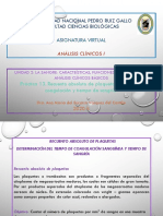 Práctica 13. Recuento de Absoluto de Plaquetas, Tiempo de Coagulación y Tiempo de Sangría