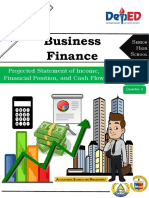 Business Finance: Projected Statement of Income, Financial Position, and Cash Flow