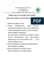 Persyaratan Rapid Test PPBM (Pelaku Perjalanan Bukan Mudik)