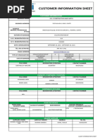 Customer Info Sheet Orani