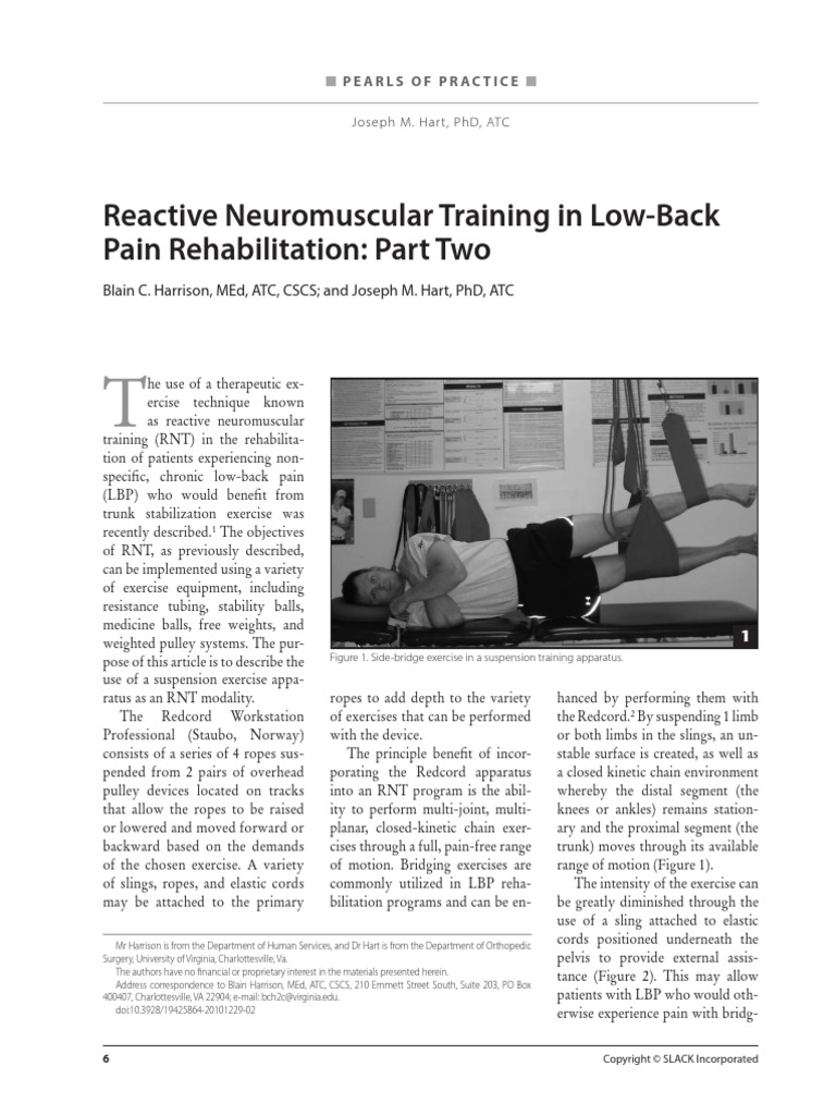 Reactive Neuromuscular Training in Low-Back Pain Rehabilitation: Part ...
