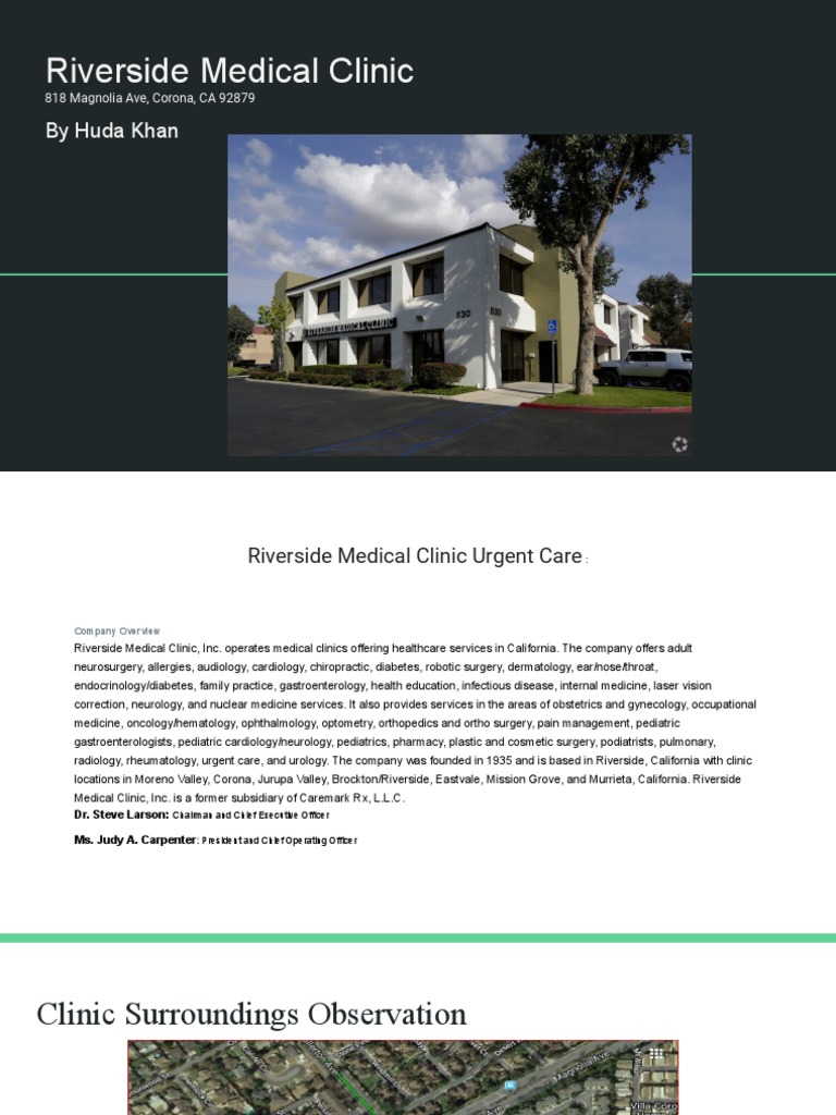 Riverside Medical Clinic by Huda Khan PDF Clinic Primary Care