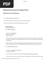 Network Account Creation Form