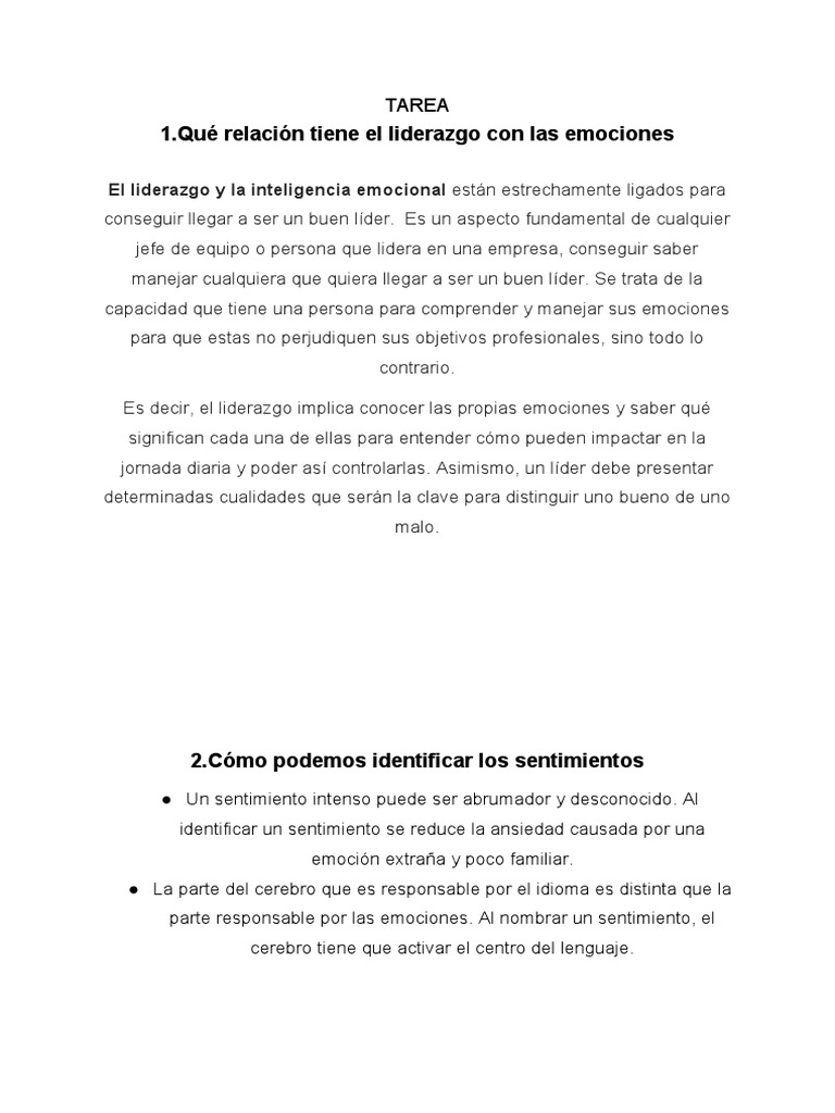 Emociones y Liderazgo Infantil | PDF | Las emociones | Ira
