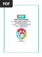 Fox Solutions: M-9, MIDC, AMBAD, NASHIK 422 010 Maharashtra, India