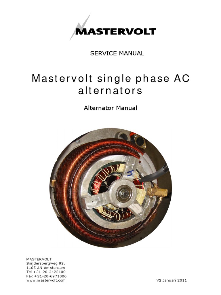 Mastervolt Single Phase Alternator Manual | PDF | Ac Power | Capacitor