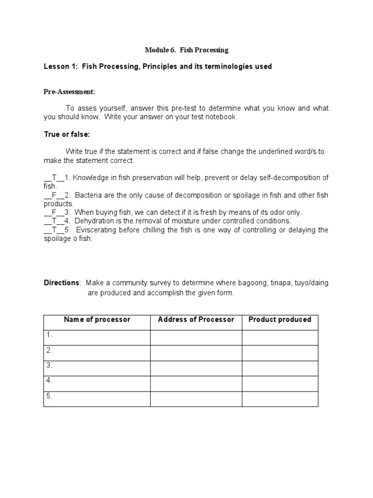 Fish Processing Principles and Practices | PDF | Decomposition | Learning