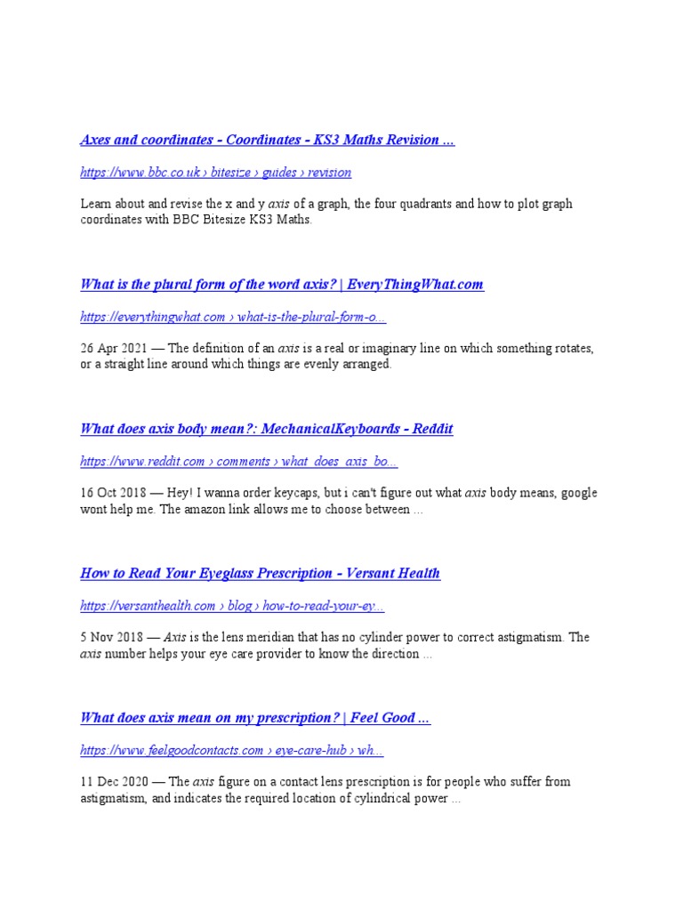 Understanding Axes Definitions, Uses, and Applications in Mathematics