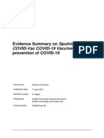 Evidence Summary of Sputnik V Gam COVID Vac COVID 19 Vaccine 12