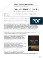 Recension Comment Fonder La Philosophie