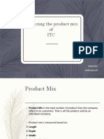 Analyzing The Product Mix of ITC: Done By: Aishwarya R