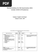 Revised Syllabus For SSC Examination 2021 (Under COVID 19 Pandemic)