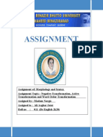 Assignment of Morphology and Syntax by Ali Asghar Roll No O11