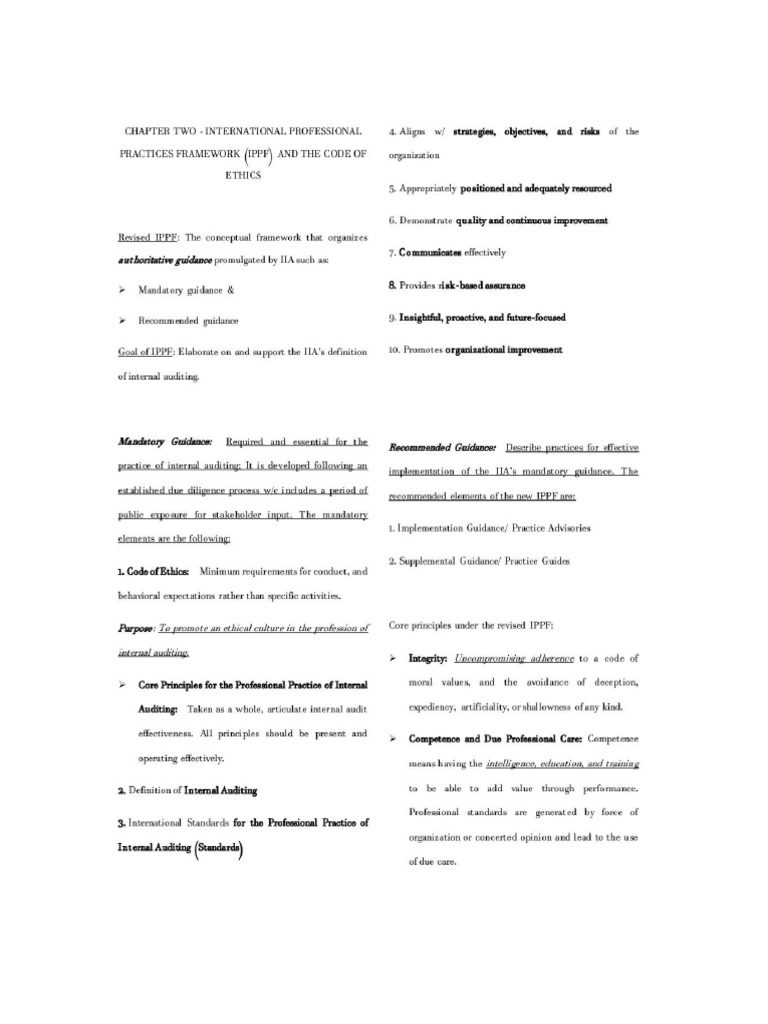 Chapter 2 the international professional practices framework ippf pdf