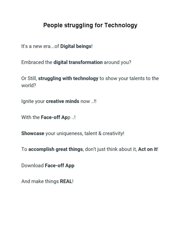 People Struggling For Technology | PDF