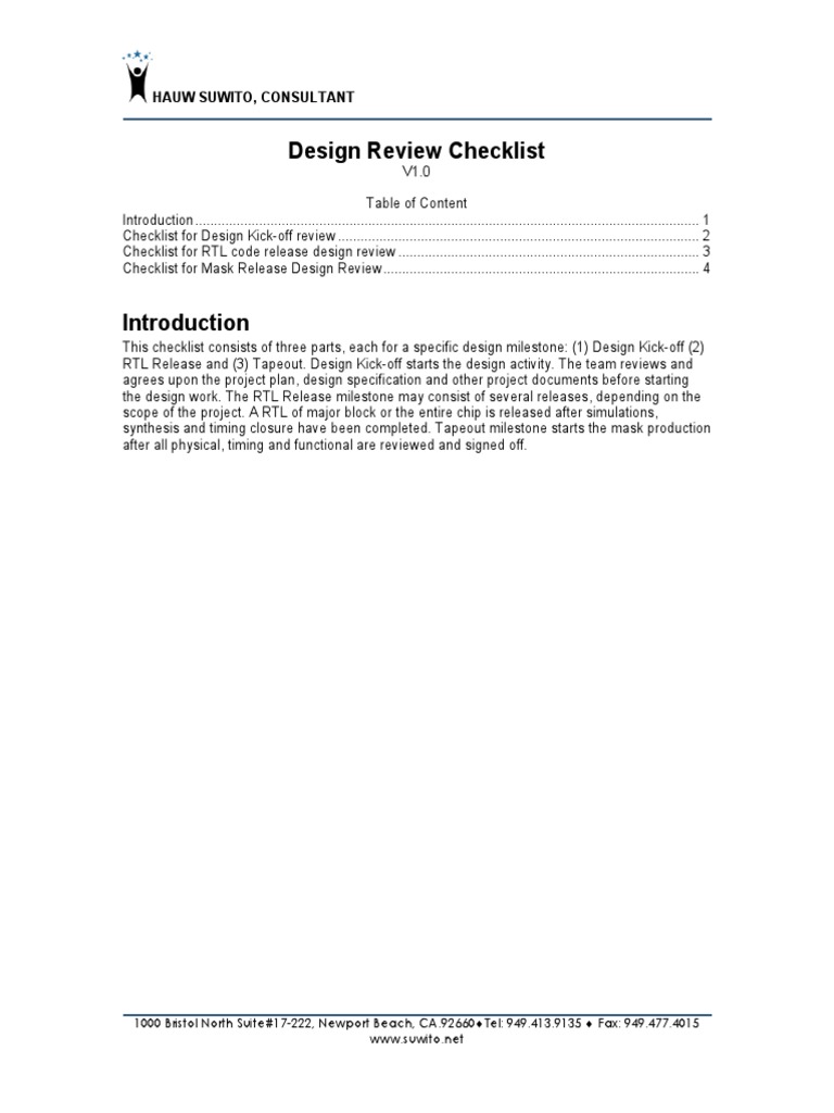 Design Review Checklist | PDF | Computer Engineering | Electronic ...