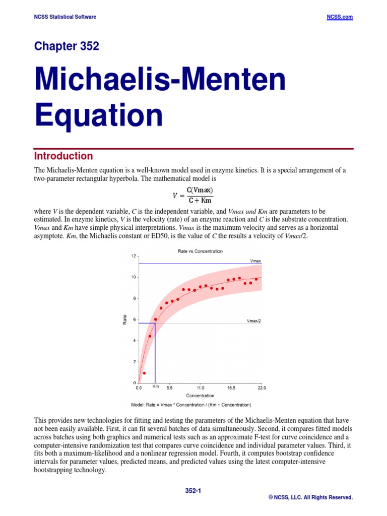 Michaelis Menten Equation | PDF | Errors And Residuals | Bootstrapping ...