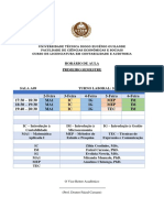 HORARIOS SC PRIMEIRO SEMESTRE UTDEG 2021.1