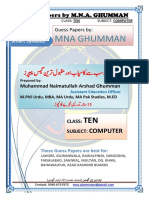 10 Computer Guess Paper by MNA Ghumman
