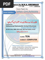 10 Computer Guess Paper by MNA Ghumman