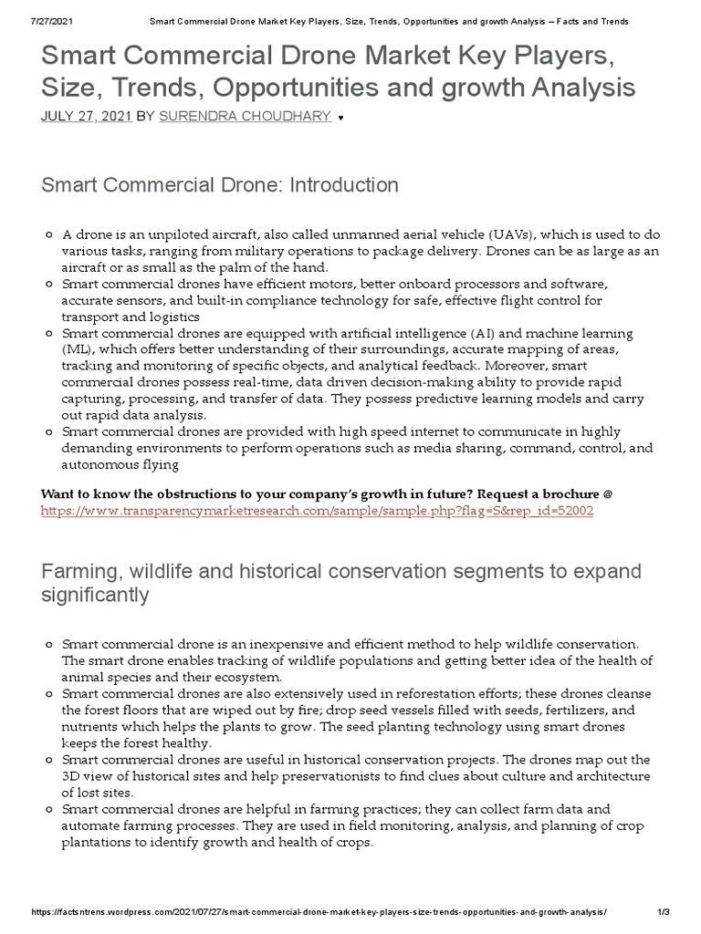 Smart Commercial Drone Market Insights | PDF | Unmanned Aerial Vehicle ...