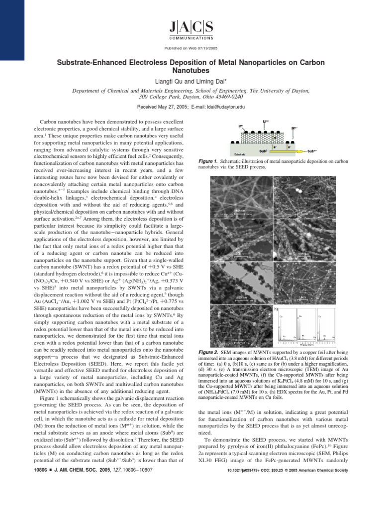 Substrate-Enhanced Electroless Deposition of Metal Nanoparticles On ...