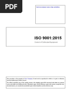 Control of Calibrated Equipment Procedure