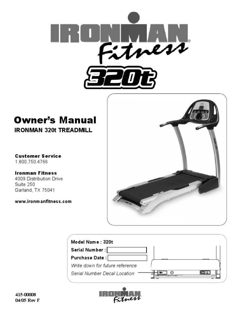 Ironman 320t Treadmill Owner's Manual | PDF