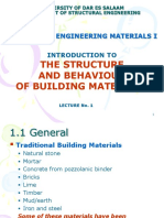 The Structure and Behaviour of Building Materials: Sc112: Civil Engineering Materials I