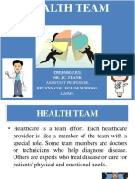 Health Team: Prepared By: Mr. J.C. Frank