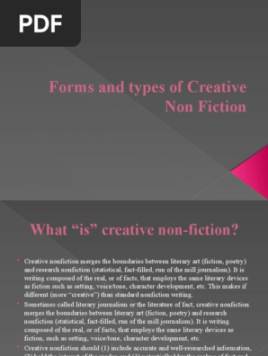 Forms and Types of Creative Non Fiction
