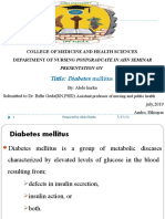 Diabetes Mellitus Seminar on Classification and Management