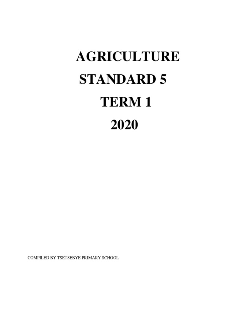 Standard 5 Agriculture Revision Guide | PDF | Farms | Farmer