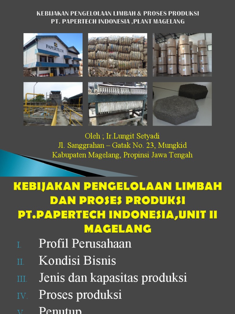 Profil dan Produksi PT. Papertech Indonesia | PDF