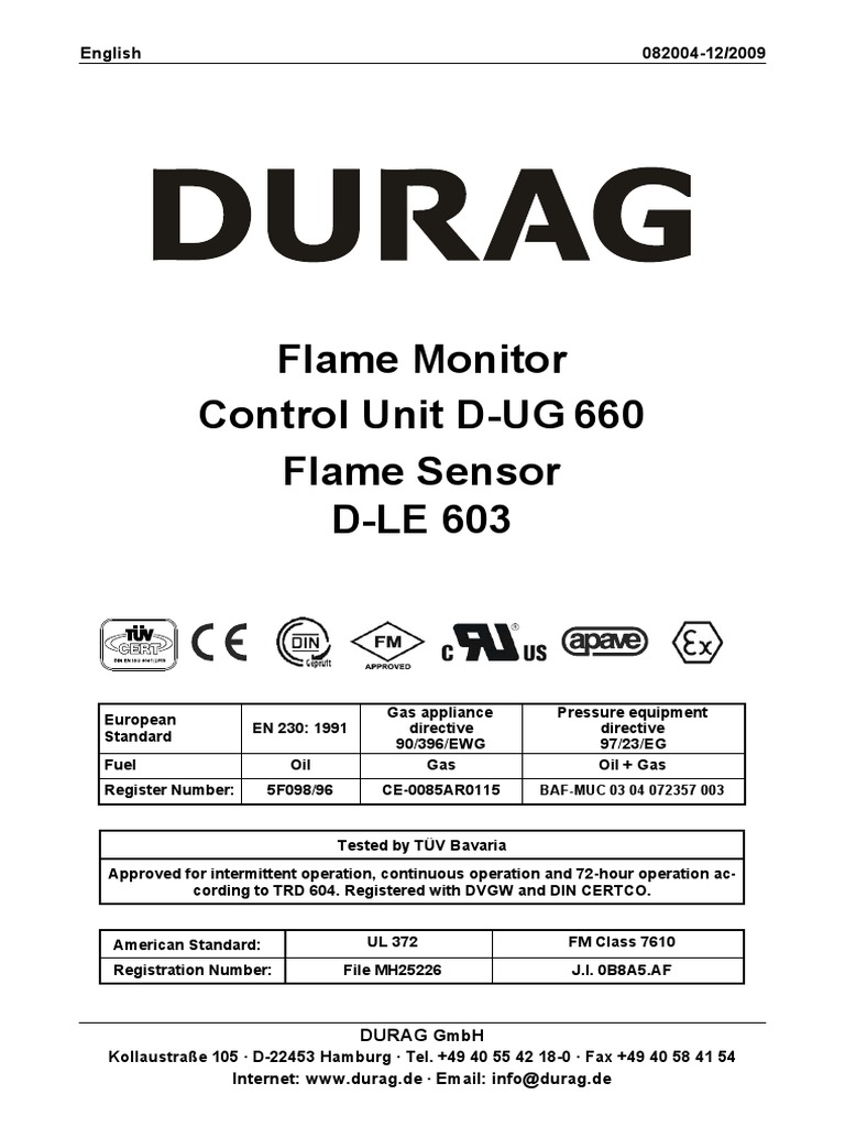 Durag D-Ug 660 | PDF | Central Processing Unit | Ultraviolet