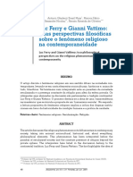 Luc Ferry e Gianni Vattimo. Duas Perspectivas Filosóficas Sobre o Fenômeno Religioso Na Contemporaneidade