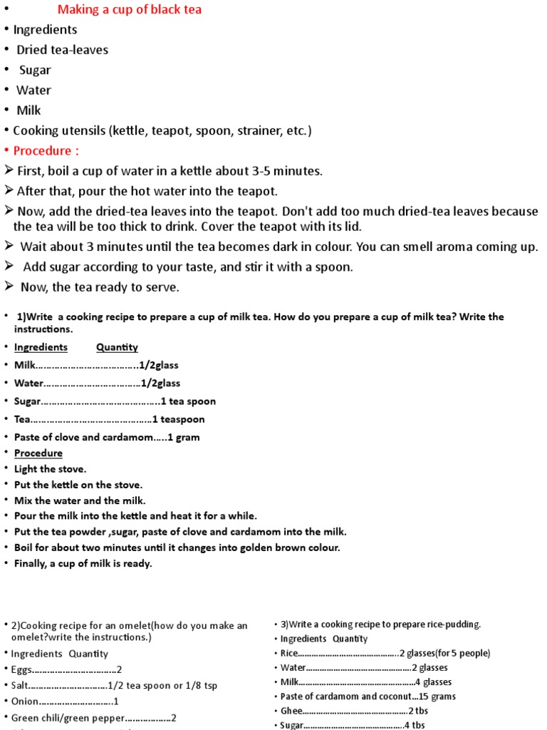 Step-by-Step Guide to Making Tea | PDF | Tea | Spoon