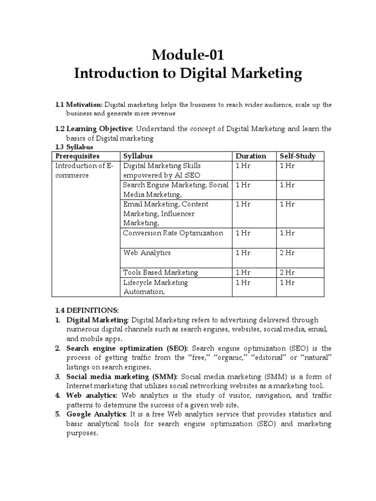 Introduction to Digital Marketing Basics | PDF | Search Engine ...