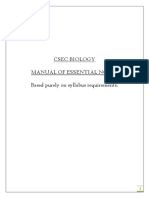 Csec Biology Manual of Essential Notes Based Purely On Syllabus Requirements