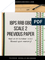 IBPS RRB GBO SCALE 2 Memory Based Paper