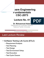 CSC2073 - Lecture 41 (SW Testing - Black Box Testing)