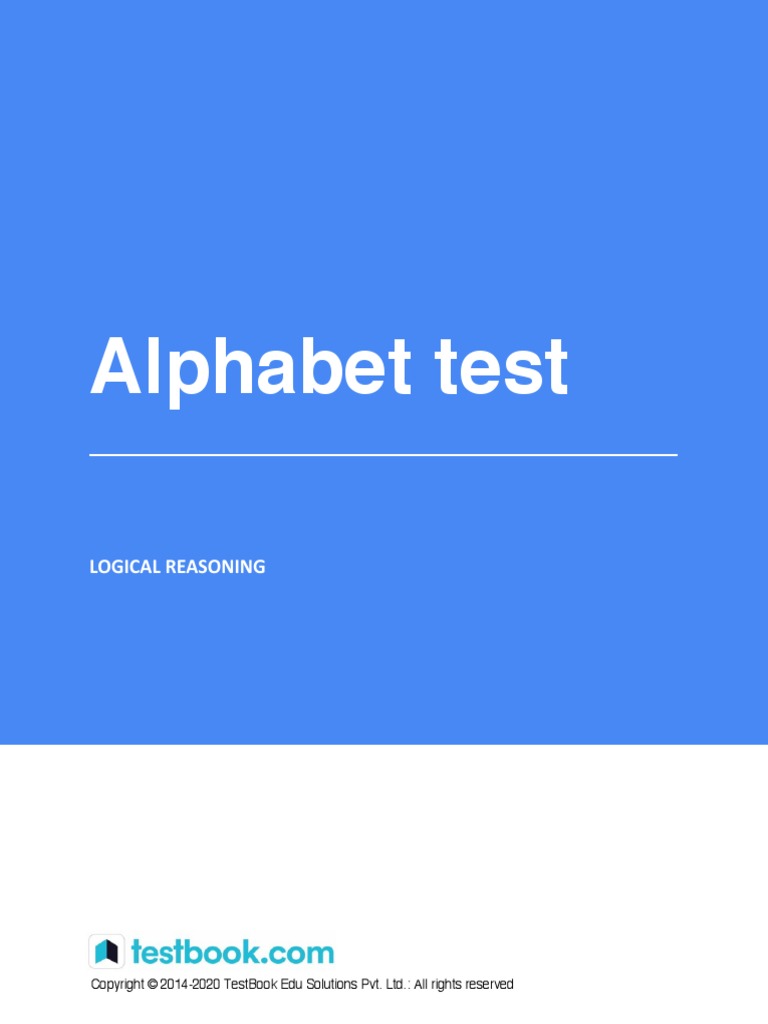 Alphabet Test: Logical Reasoning | PDF | Alphabet | Numbers