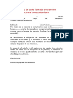 Ejemplo de Carta Llamado de Atención Mal Comportamienti